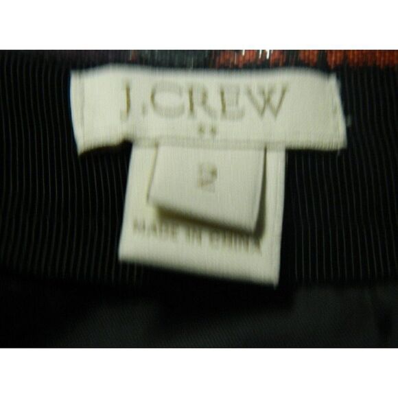 J. Crew Mini Skirt Red Silver Metallic Floral Print Pleated A-Lined Size 2 - Picture 8 of 9